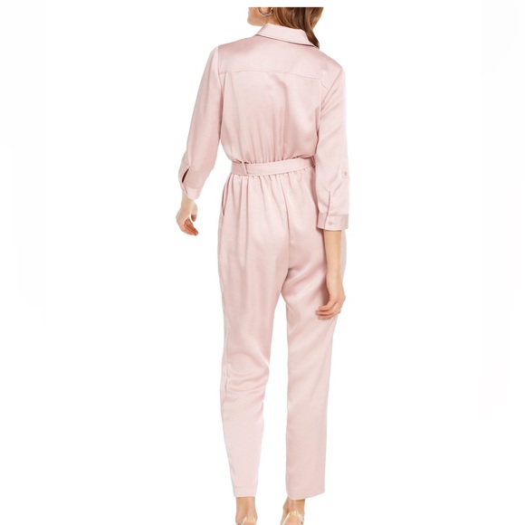 INC International Concept Pink Satin Utility Jumpsuit - Picture 3 of 4